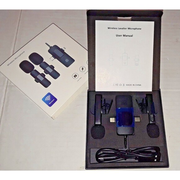 Wireless Microphone Audio Video Recording Mini Mic for iPhone/Android - Picture 3 of 9